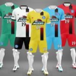 Close-up factory photo of aaa+ grade white soccer uniform set by professional soccer jersey manufacturer.