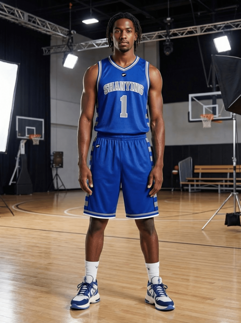 Custom V-Neck Basketball Jersey & Shorts Set Wholesale