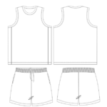 Custom crew-neck US style basketball jersey with curved hem back