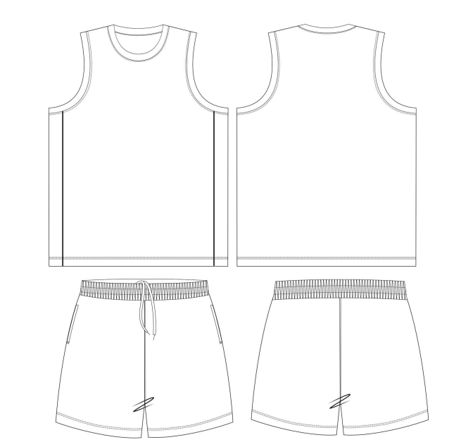 Custom crew-neck US style basketball jersey with curved hem back