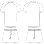 Close-up factory photo of sublimated Black soccer uniform set by professional wholesale soccer jerseys.
