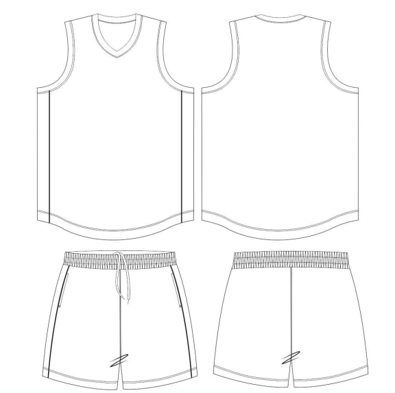 Custom V-Neck Basketball Jersey & Shorts Set Wholesale