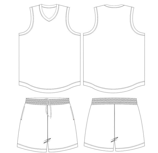 Custom V-Neck Basketball Jersey & Shorts Set Wholesale