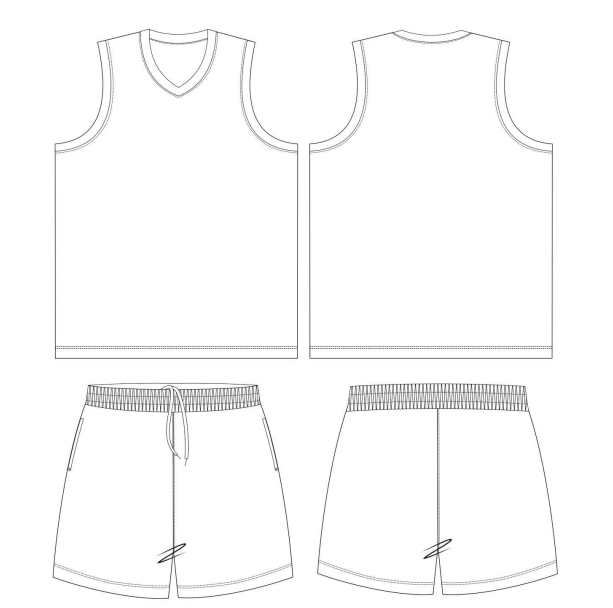 Custom V-Neck Basketball Jersey & Shorts Set Wholesale
