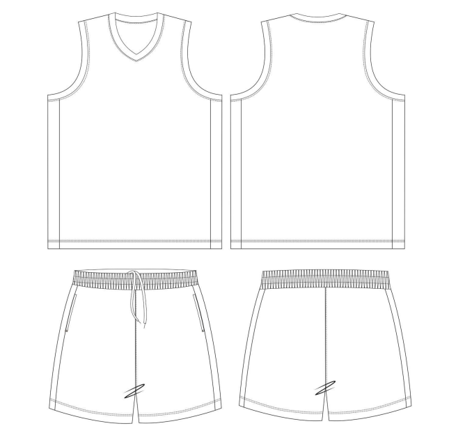 Custom V-Neck Basketball Jersey & Shorts Set Wholesale