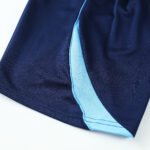 Close-up factory photo of thai-quality soccer uniform set by professional wholesale soccer shorts