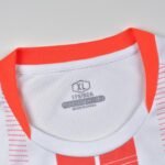 custom pro-grade-150gsm-pinhole-mesh-ribbed-crew-neck-set-in-sleeves-green-factory-photo by soccer jersey manufacturer
