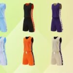 Reversible basketball uniforms wholesale set showing A side and B side in multiple colors