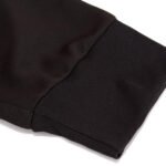 Ribbed cuffed ankle detail of black jogger sports pants