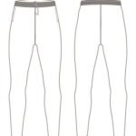 Black jogger pants with cuffed ankles shown in front and back view