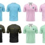 tennis polo jersey design mockup, multiple colors