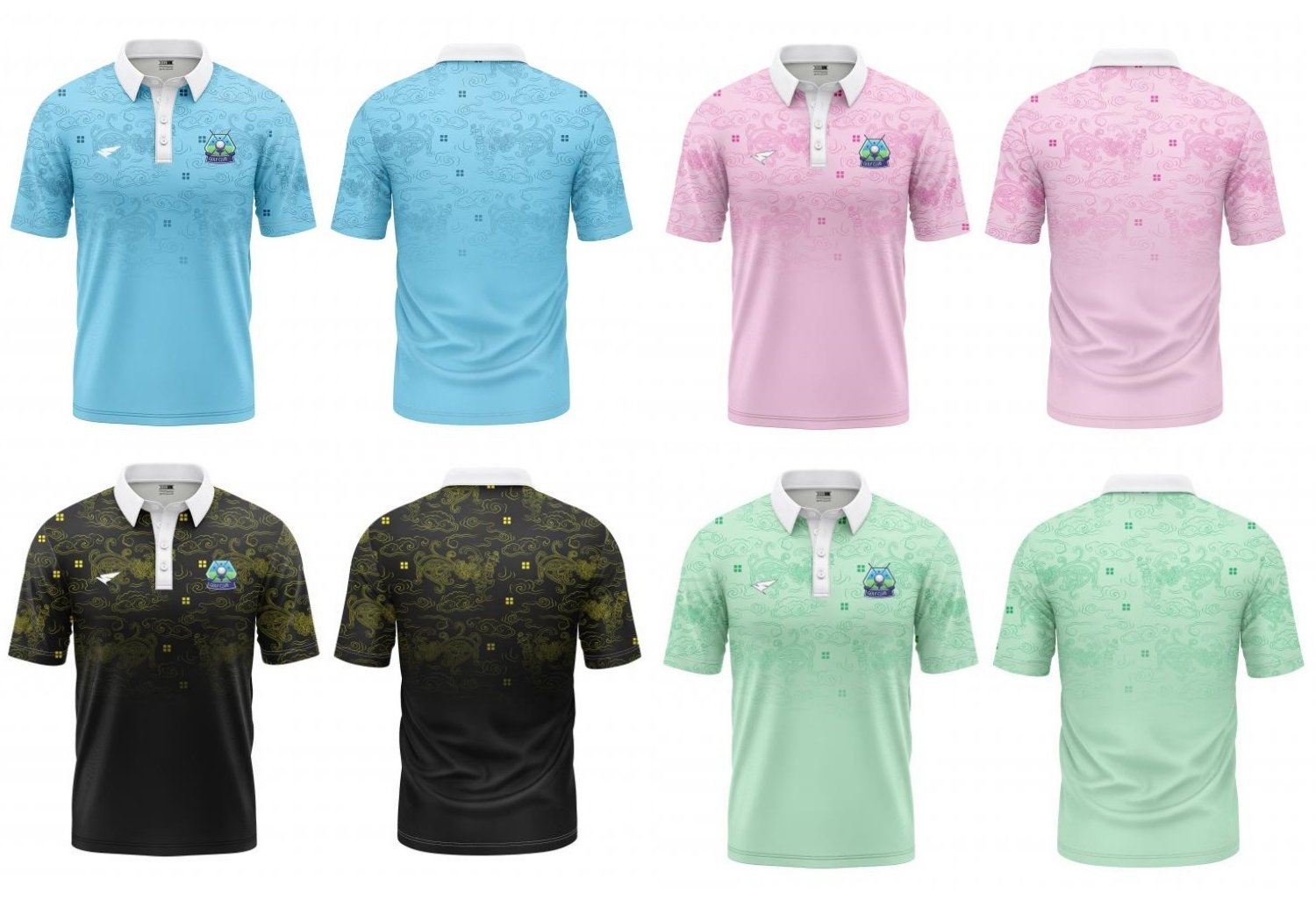 tennis polo jersey design mockup, multiple colors