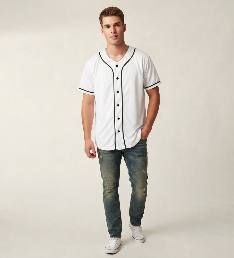 Custom Men’s Button-Down Baseball Jerseys Wholesale